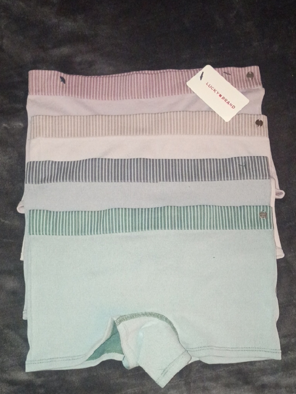Lucky Brand Pastel Multicolor Striped Waistband Boyshorts